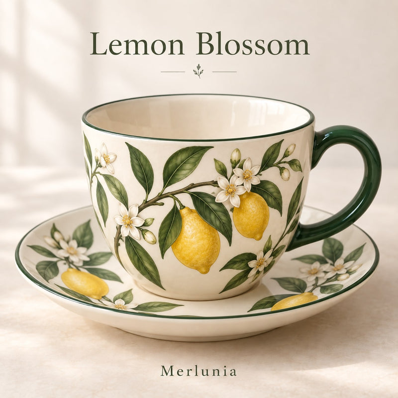 Merlunia Lemon Blossom Cup & Saucer - main concept