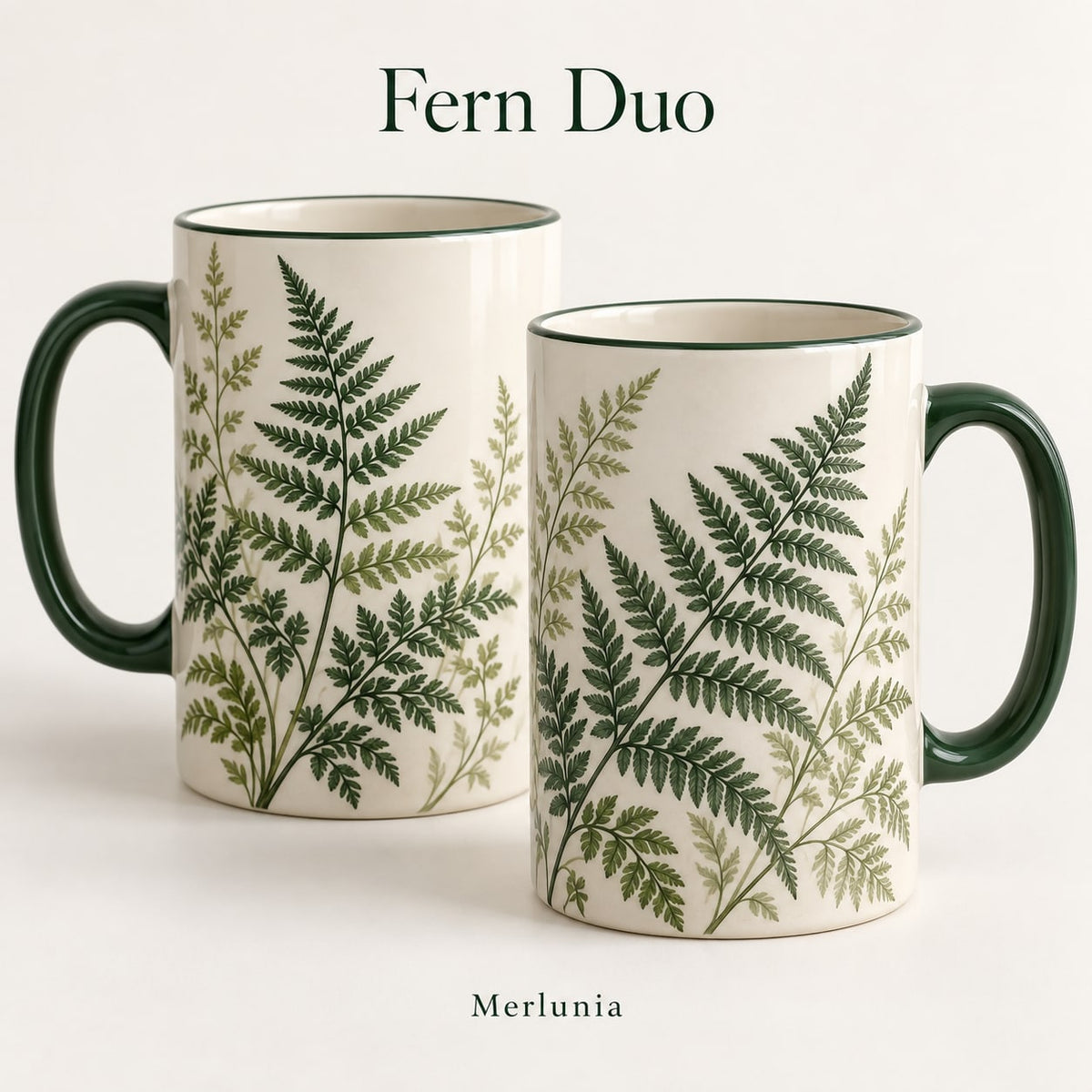 Merlunia Fern Mug Duo - main concept