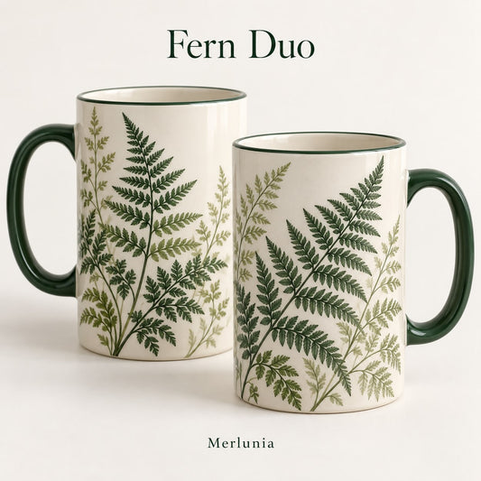 Merlunia Fern Mug Duo - main concept