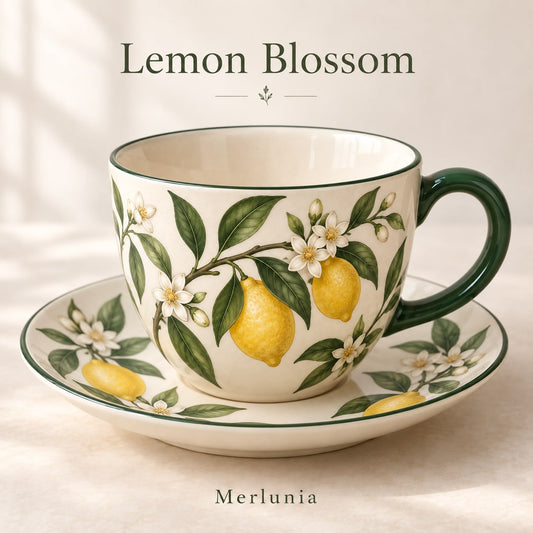 Merlunia Lemon Blossom Cup & Saucer - main concept