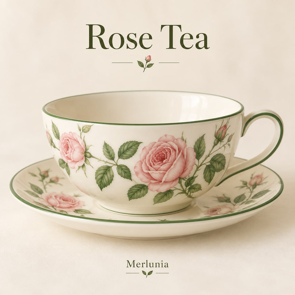 Merlunia Rose Tea Cup & Saucer - main concept