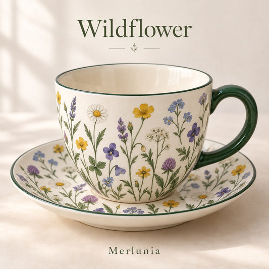 Merlunia Wildflower Cup & Saucer - main concept